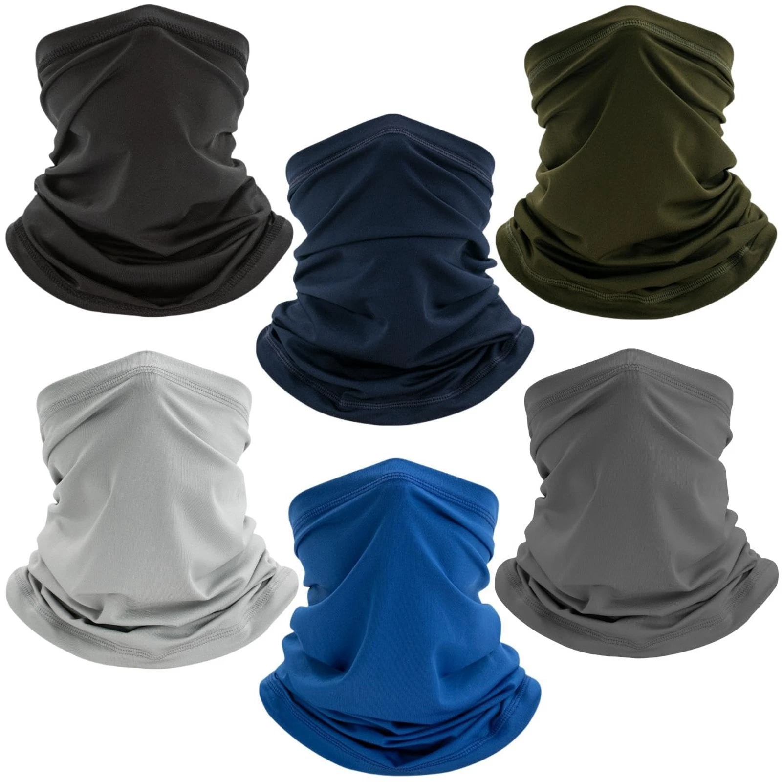 6 Pack Neck Gaiter Face Mask: Scarf Gator Breathable Balaclava Cooling Cover ...