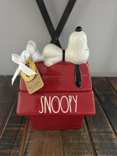 Rae Dunn Peanuts Snoopy Ceramic Dog House Canister 2025 75th Anniversary NEW