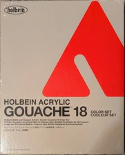 Holbein Artist Acrylic Gouache 18 12ml Color Set D982 MADE IN JAPAN