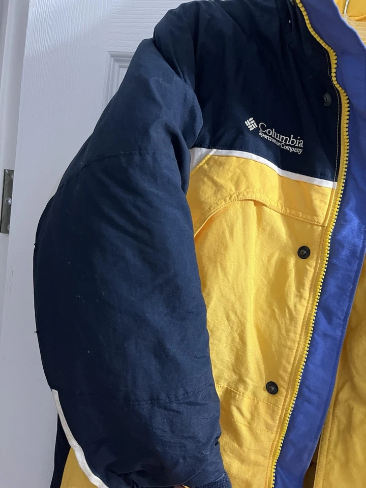 Columbia Boys Winter Youth Coat Size 10/12 Yellow/Blue Fire Ridge - Image 4 of 4