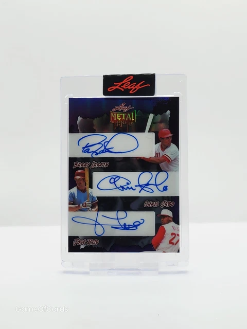2025 Leaf Metal Halloween BARRY LARKIN, CHRIS SABO, JOSE RIJO Triple Auto 1/1 🔥