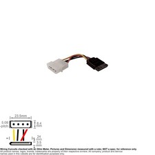 Cable Internal DC Power IDE Molex 4-Pin Male SATA 15-Pin Female 3.75"