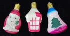 Figural Glass Christmas Lights Bulbs Santa Snowy Bell Vintage Woolworths WORKING