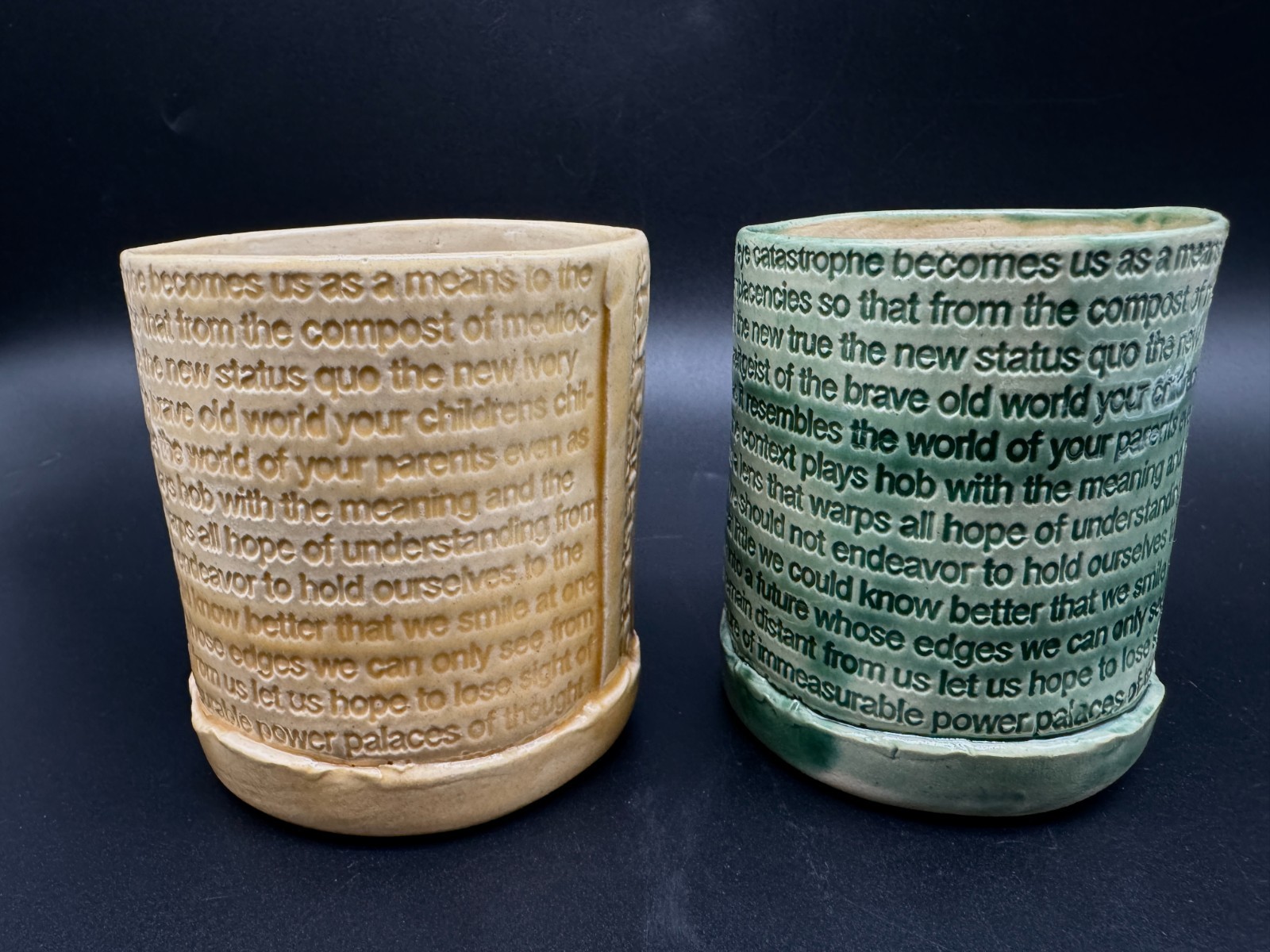 Terra Cottage Conversation Mugs Signed Michael Terra thumbnail 2