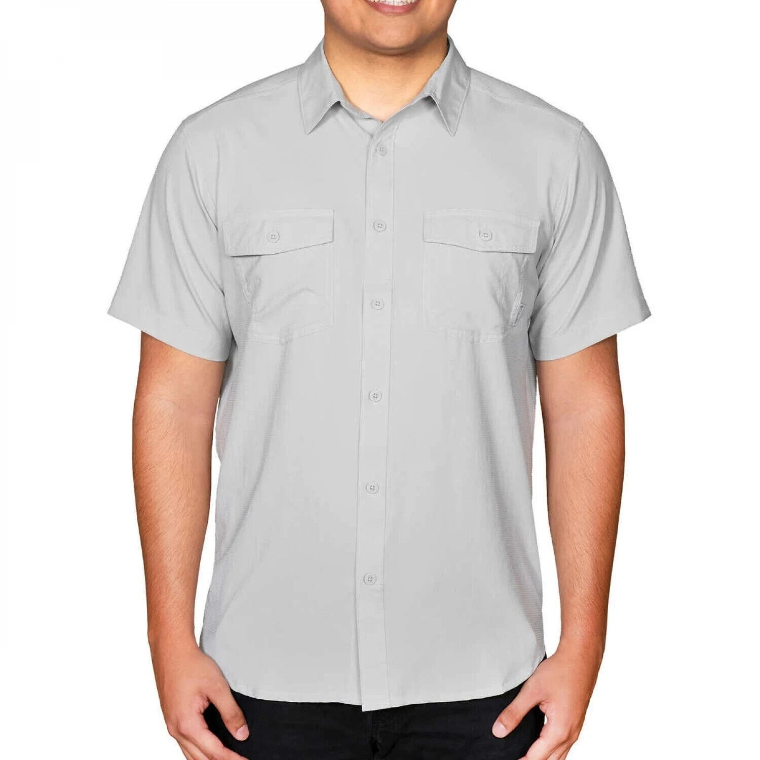 Columbia Men's Utilizer II Solid Short Sleeve Shirt, Cool Grey, Size XL