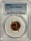 1955-S Lincoln Cent 1C - PCGS MS66 RD