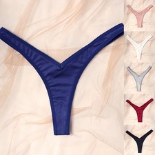 Low Rise V Waist Sports Thongs for Women Soft Nylon Underwear and Panties