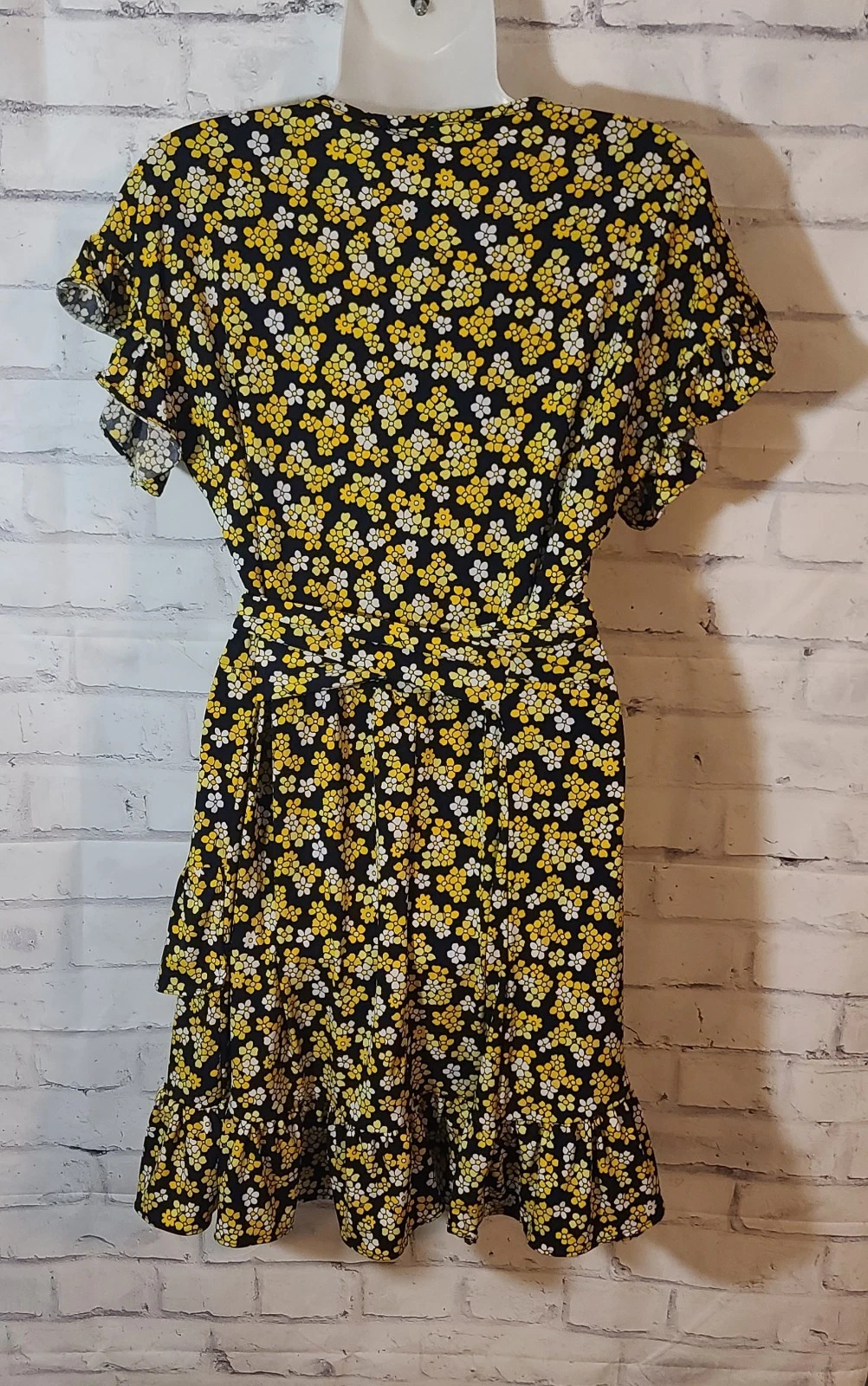 Abito Michael Kors floreale con cintura e volant XS