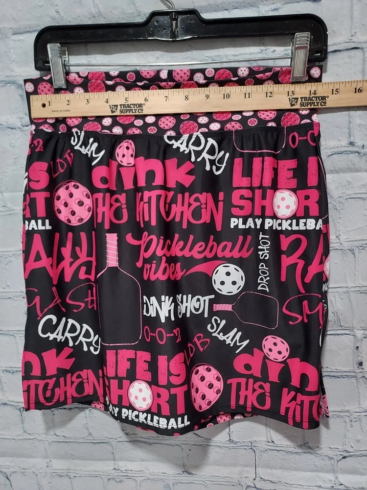 Hot Pink Black Pickleball Skort for Women - Medium Activewear Tennis Skirt  