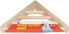 Wood Corner Shelf Laddered Platform Bird Cages 7 by 7-Inch