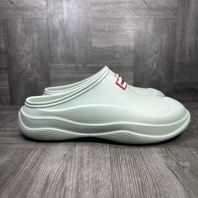 Hunter Clogs Women 6 Sea Spray Green Waterproof Bloom Algae Foam Mules NEW