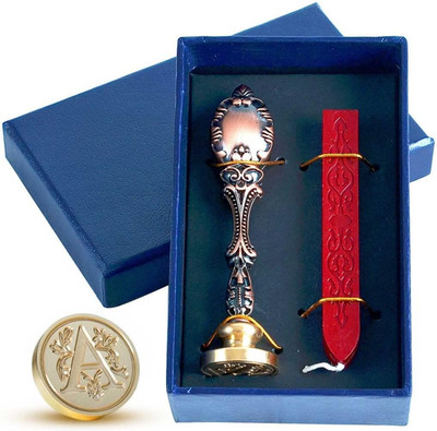 Wax Seal Stamp Kit Letter A Retro Envelope Sealing Wax Set Gift Box