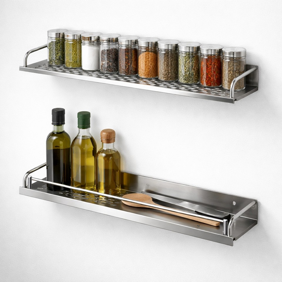 Edelstahl Küchenregal Gewürzregal Wandregal Regal Edelstahlregal Regalhalter