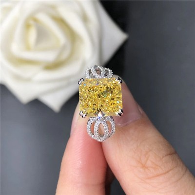 Laborgefertigter Diamantring 4,0 kt Kissenschliff Testpass VVS1/D 18 kt massiv Gold