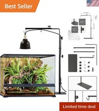 Sturdy Adjustable Reptile Heat Lamp Stand - Perfect for Bearded Dragons More