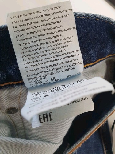 EDWIN ED80 SLIM TAPERED Japanese Denim JEANS - 29 x 34 Button Fly BNWT W29 L34 - Picture 13 of 17