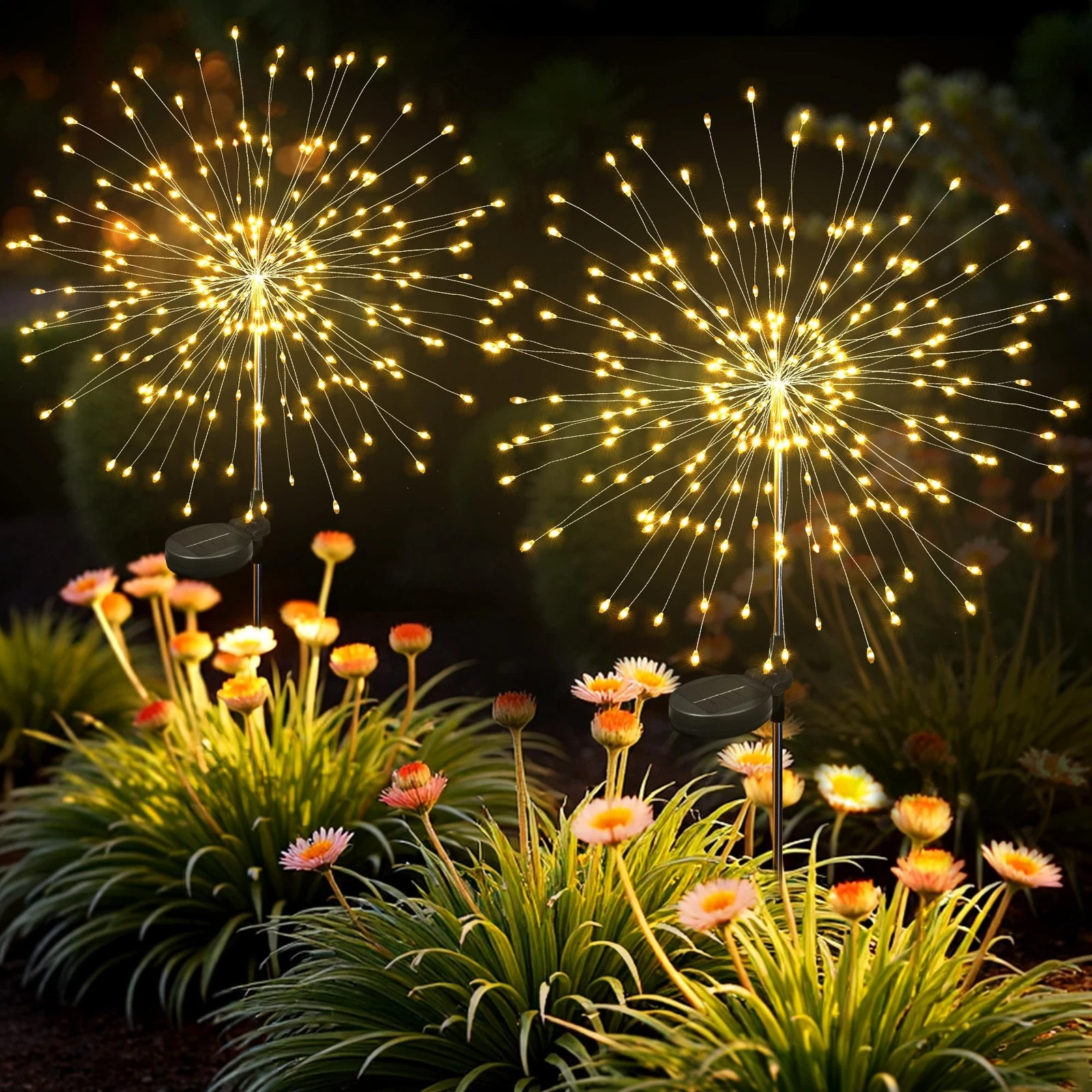 Solar Lights Outdoor, 120LED 2pack Fairy Garden Lights Decor for Outside Fire...