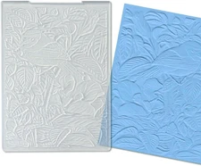 3D Textured Birds Flowers Embossing Folders for Card Making, 5.7 × 4.2 Inch Leav