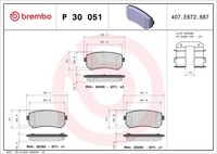 Bremsbelagsatz Scheibenbremse Prime Brembo P 30 051 FüR KIA Hyundai Sportage SL