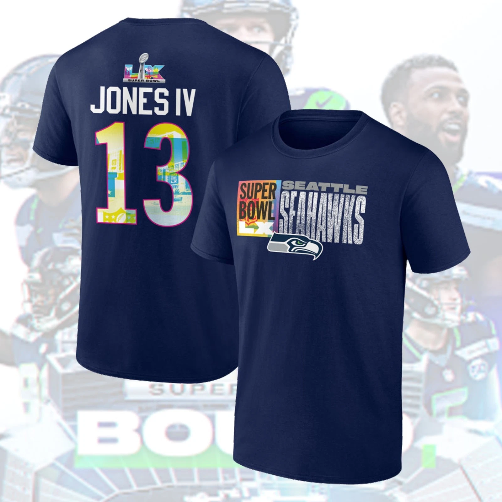 Seattle Seahawkss Super B.owl Name & Numb: Ivey, Charbonnet, Lawrence, Shaheed