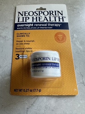 Neosporin White Petrolatum Lip Protectant Overnight Soft Renewal EXPIRED 0.27oz