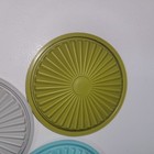 Vintage Lot of 3 Tupperware Servalier LIDS ONLY 5" Green Turquoise Gray — photo 3