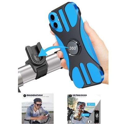 Versatile Detachable Phone Mount for Bicycles and Motorcycles - Black Silicone