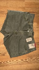Levi's 501 Women's High Rise Green Cut-Off Denim Shorts Size 30