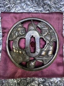 Japanese Tsuba Sword Guard Katana ornaments Antique Samurai From Japan#808