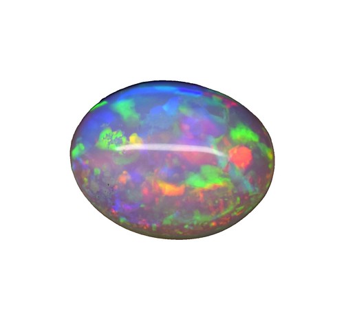Stunning Lab-Created Black Fire Opal Cabochon - 20x14mm, 7 Carats, AAA+ Quality