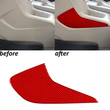 Red Carbon Fiber Console Storage Box Side Panel Cover Trim For Ford Focus 12-14