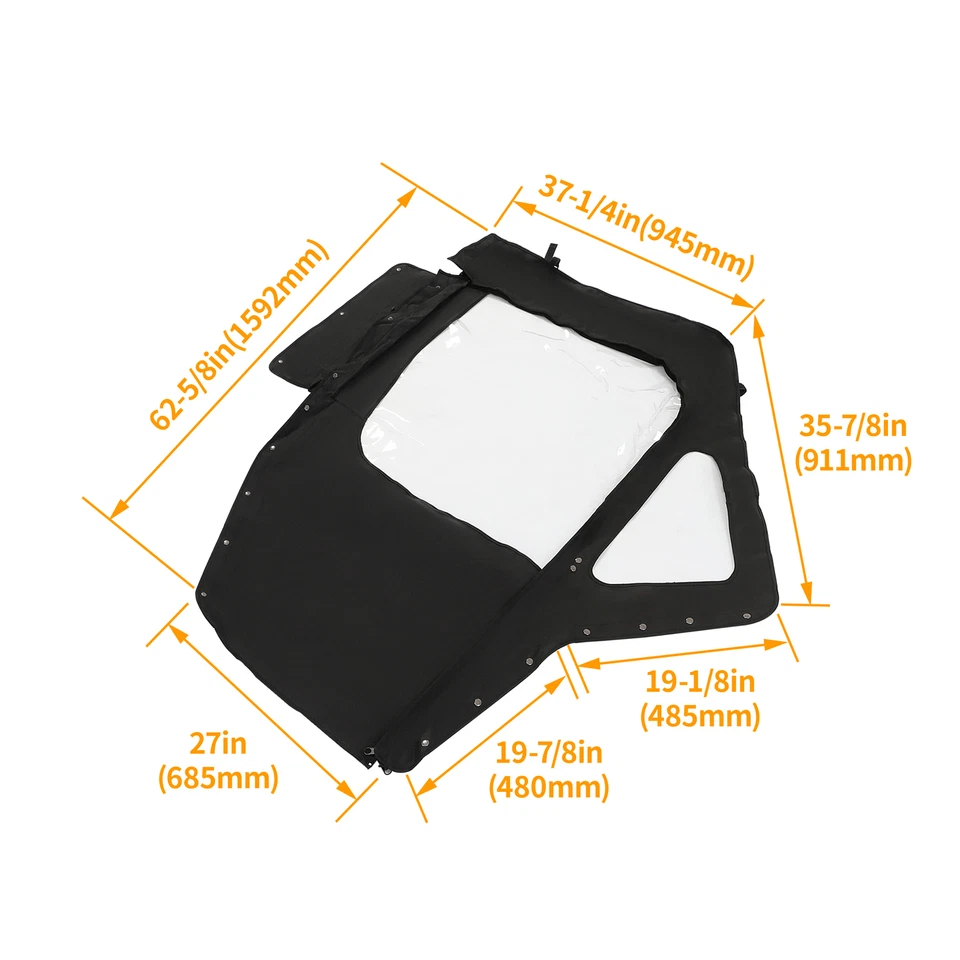 Kit de puerta de cabina blanda para Can-Am Defender HD 5 7 8 9 10 2016+ puertas blandas izquierda+derecha Foto 2 de 4