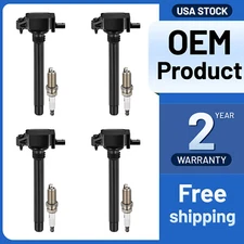 4 Ignition Coil Pack UF751 and Spark Plugs For 2014-2020 Jeep Cherokee 2.4L l4