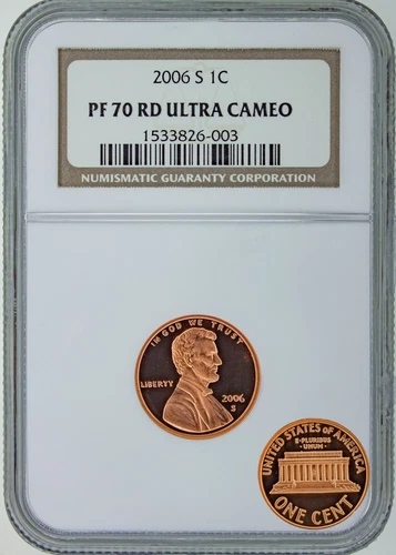 2006 S Lincoln Cent - NGC Certified Ultra Cameo PF 70 RD