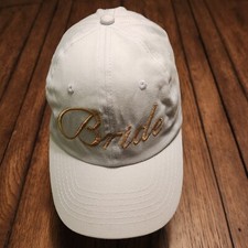 Bride Wedding Celebration White Gold Baseball Bachelorette Cap / Hat Adj.