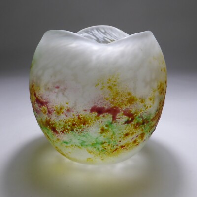 Gabriel Milesi Frankreich Studioglas Design Vase bunte Farbeinschmelzung (169)
