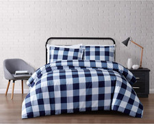 Everyday Buffalo Plaid Navy Twin XL Duvet Set