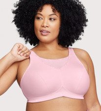 Glamorise Sport 40DDD 40F USA No-Bounce Cami Sport Bra 1066 WireFree NWOT Pink