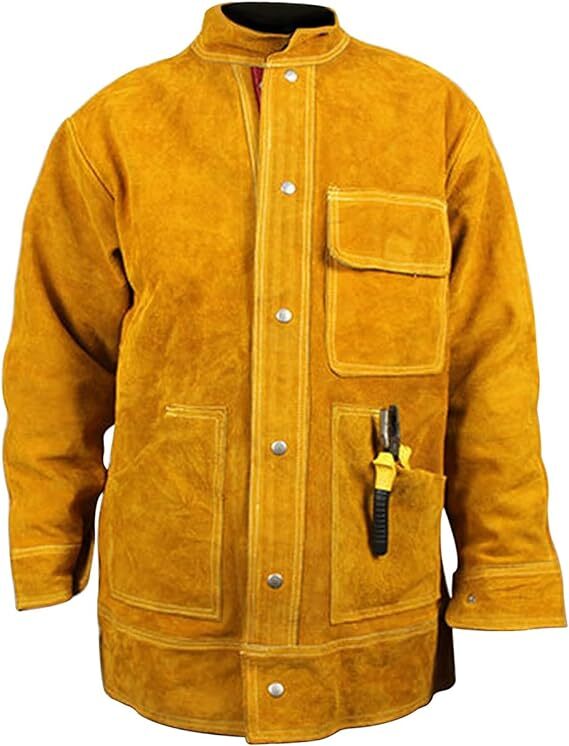 Leather Welding Jacket Coat Clothes for Men & Women Protective