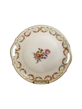 Vtg Z S  & C Bavaria Round 11” Floral Cake Plate Platter Reticulated Handles