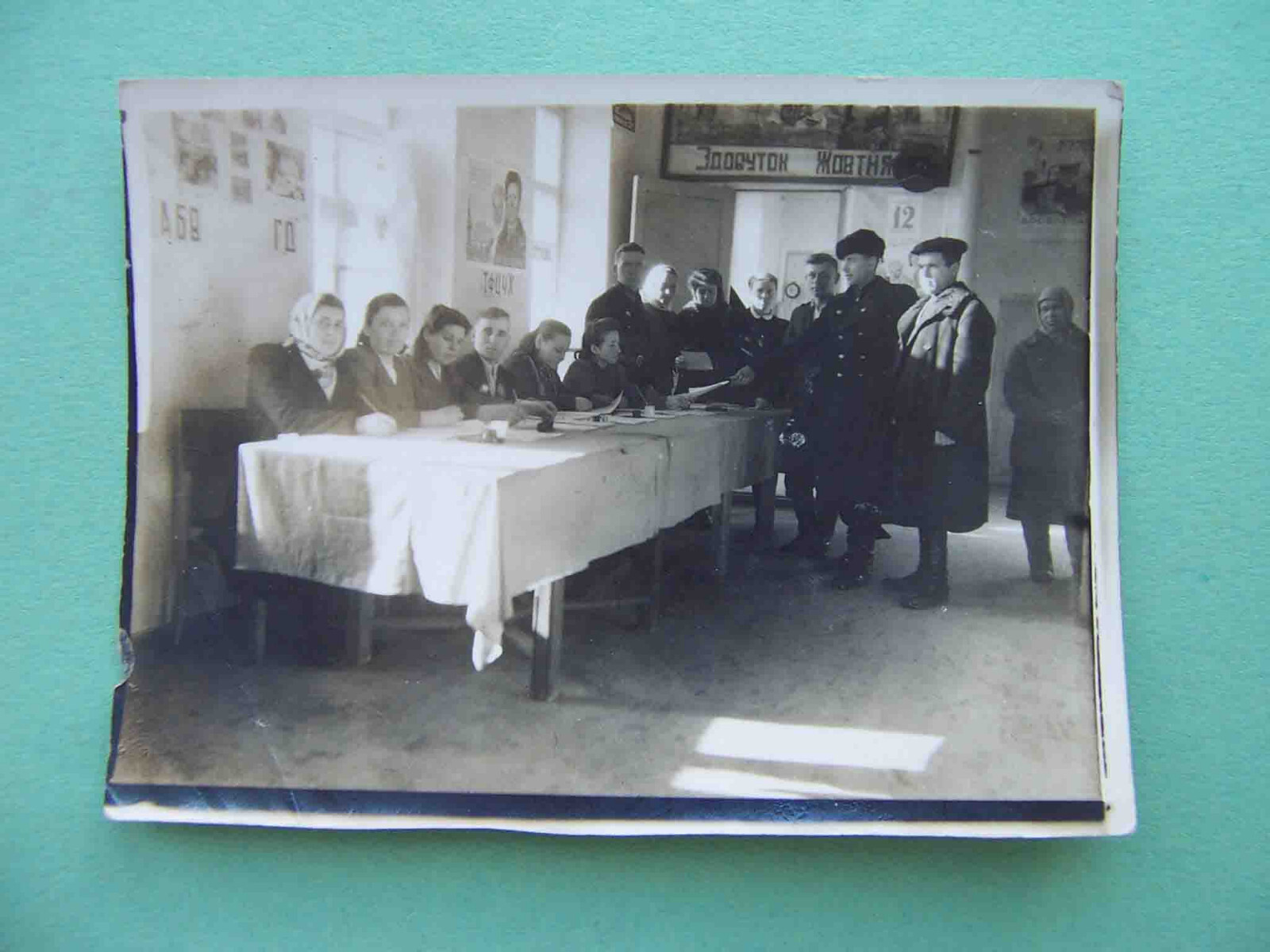 USSR Elections 1950 Polling unit, voting. Soviet Real photo