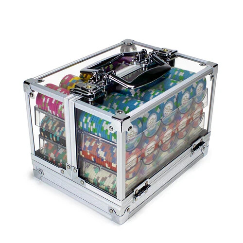 New 600 Monaco Club Poker Chips Set with Acrylic Case - Pick Denominations! - Picture 1 of 10