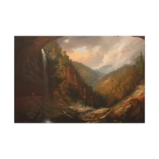Waterfall in the mountains Painting Canvas Prints Home Decor Office Living Room