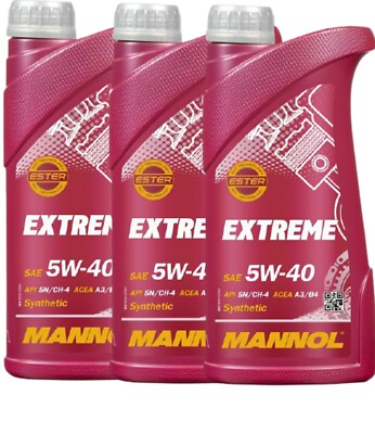 3x1 LITER MANNOL 5W-40 EXTREME ESTER MOTOR-ÖL LEICHTLAUF SYNTHETIC ACEA A3 B4