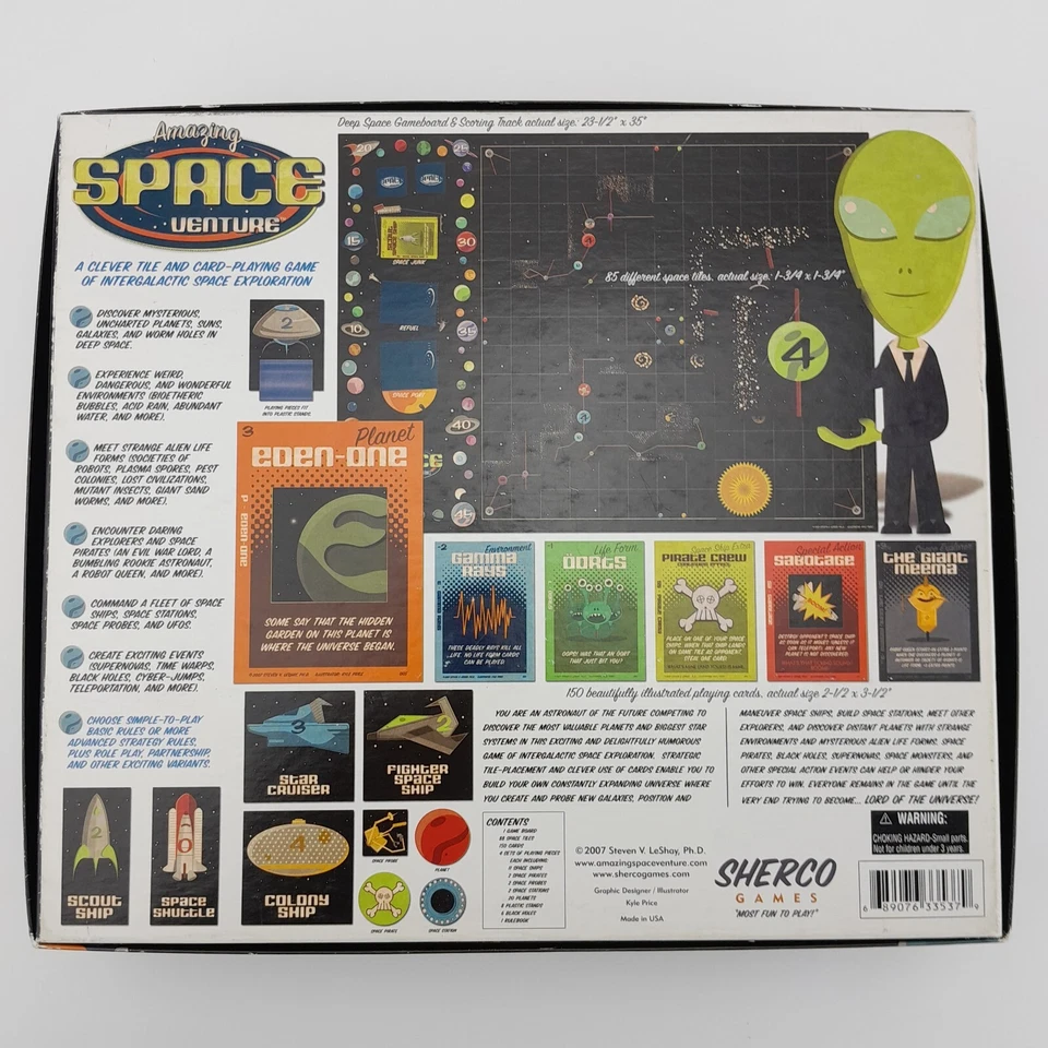 Amazing Space Venture Game Steven V Le Shay PhD Tile & Card 12+ Complete Sherco - Image 3 of 4