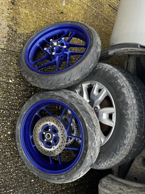 YAMAHA MT-09 SP 2021 2024 PAIR FRONT REAR WHEELS B7N IN BLUE WITH REAR ...