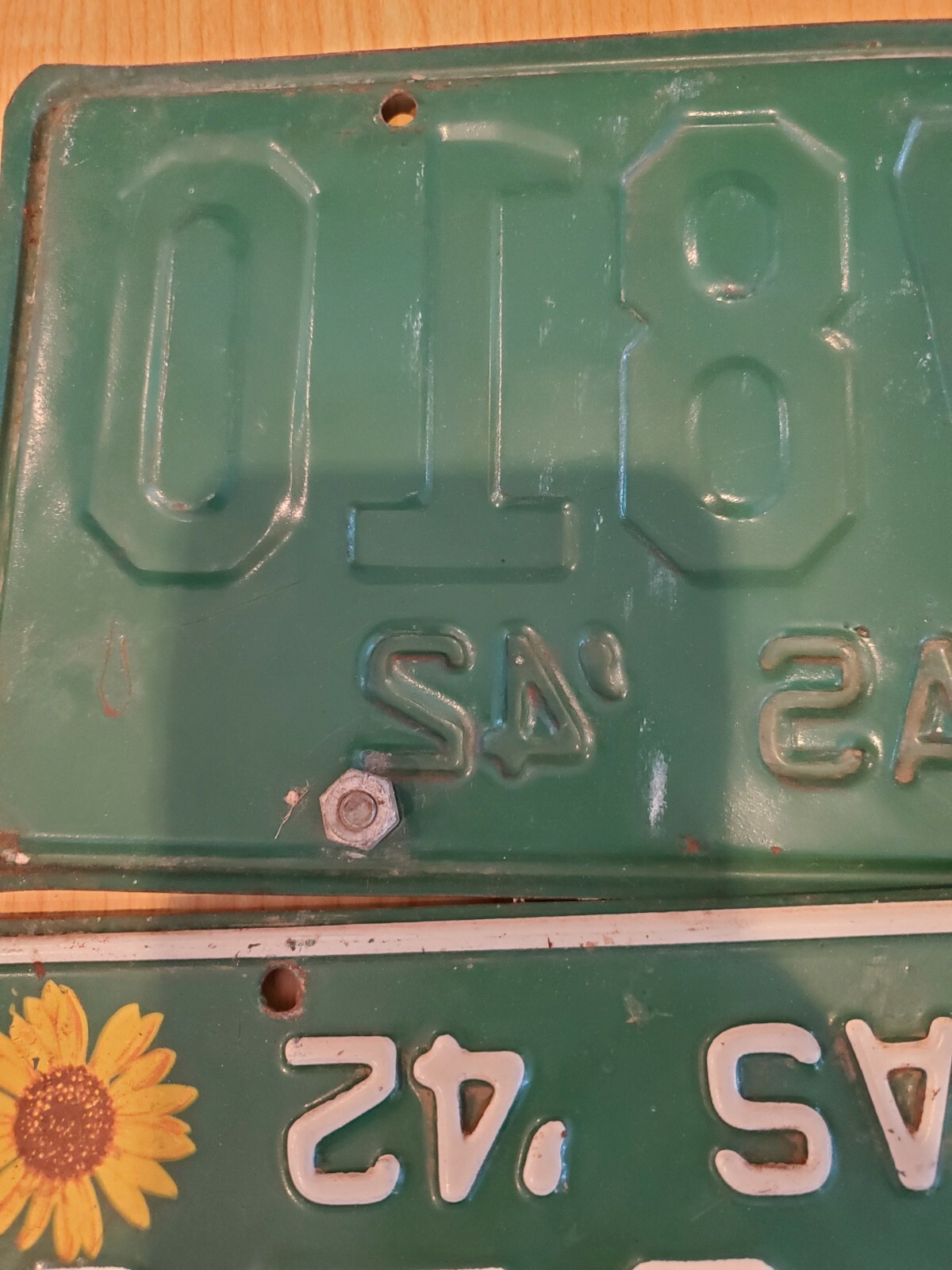 Vintage Original 194243 Kansas Sunflower License Plate Matching Set eBay