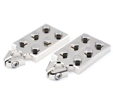 Pair ILL Customz 6 Spot Flat Lug Battery Terminal SAE Top Post Clamp