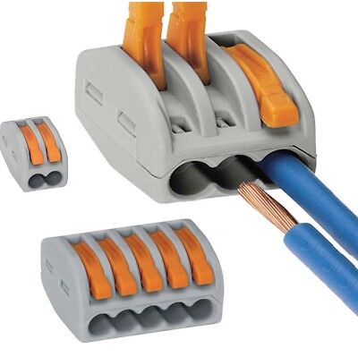 WAGO TYPE 221/222 Electrical Connectors Wire Block Terminal Cable Clamp Lever