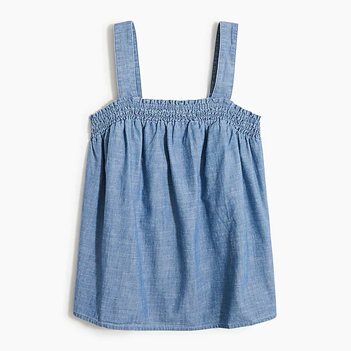 J.Crew Black Squareneck Smocked Featherweight Satin Blouse Listed By Nancy B. - Tradesy